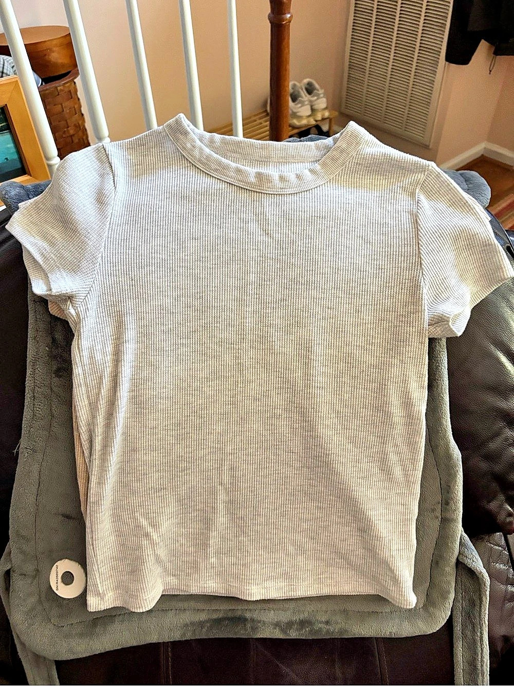 American Eagle AE Waffle Hey Baby Tee Ribbed Short Sleeve Tee Medium